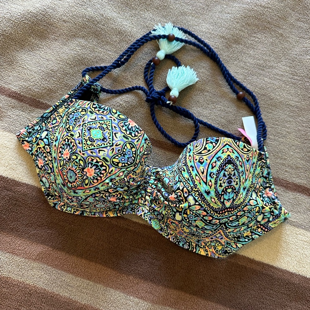 Colorful Patterned Bikini Top